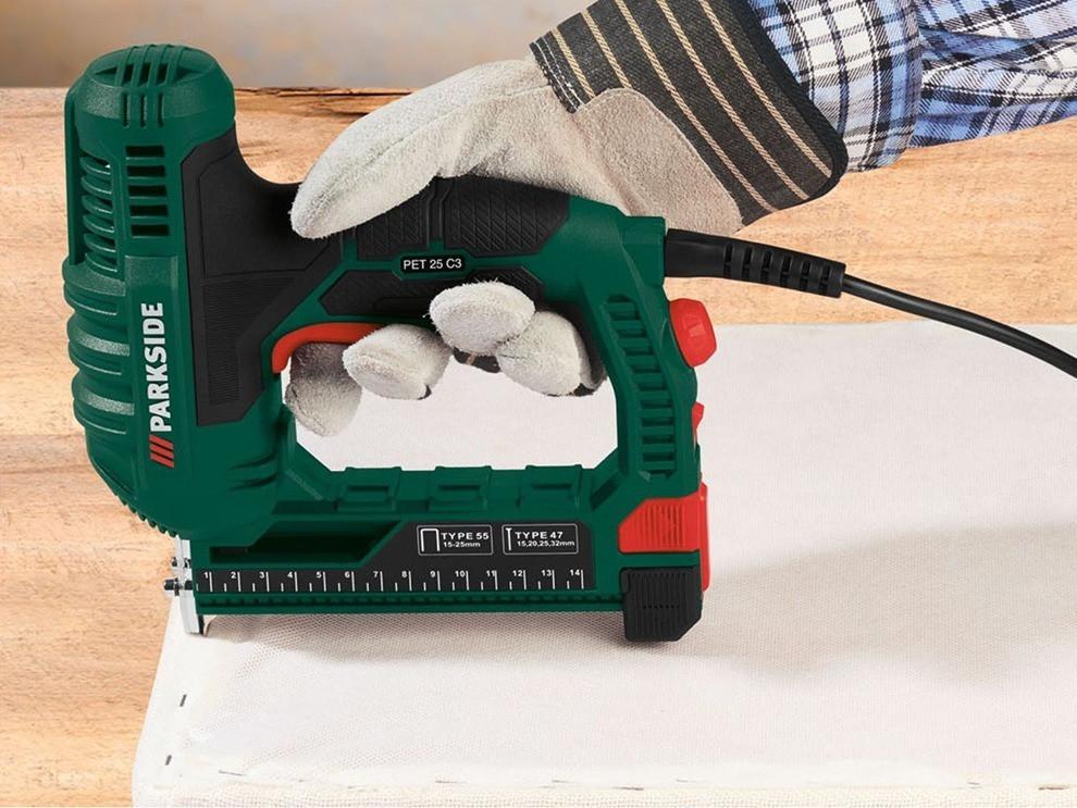 Степлер PARKSIDE PET 25 D4 30 уд/мин скобы 15- 25 мм/гвозди 15-32 мм (PET 25 D4) - фото 4 Степлер PARKSIDE PET 25 D4 30 уд/мин скобы 15- 25 мм/гвозди 15-32 мм (PET 25 D4) - фото 4