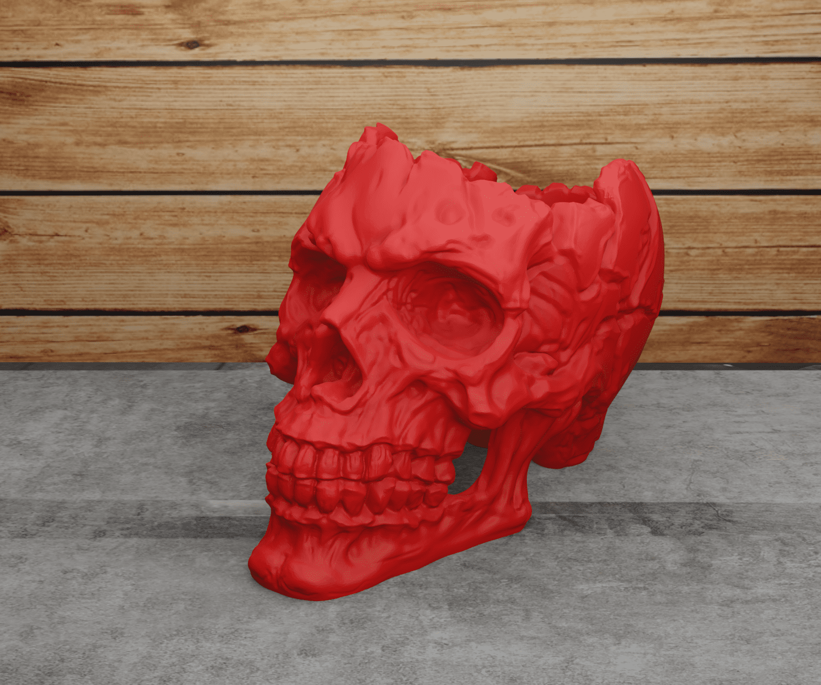 Декор на Хэллоуин рельефный череп большой Красный (12010360306)