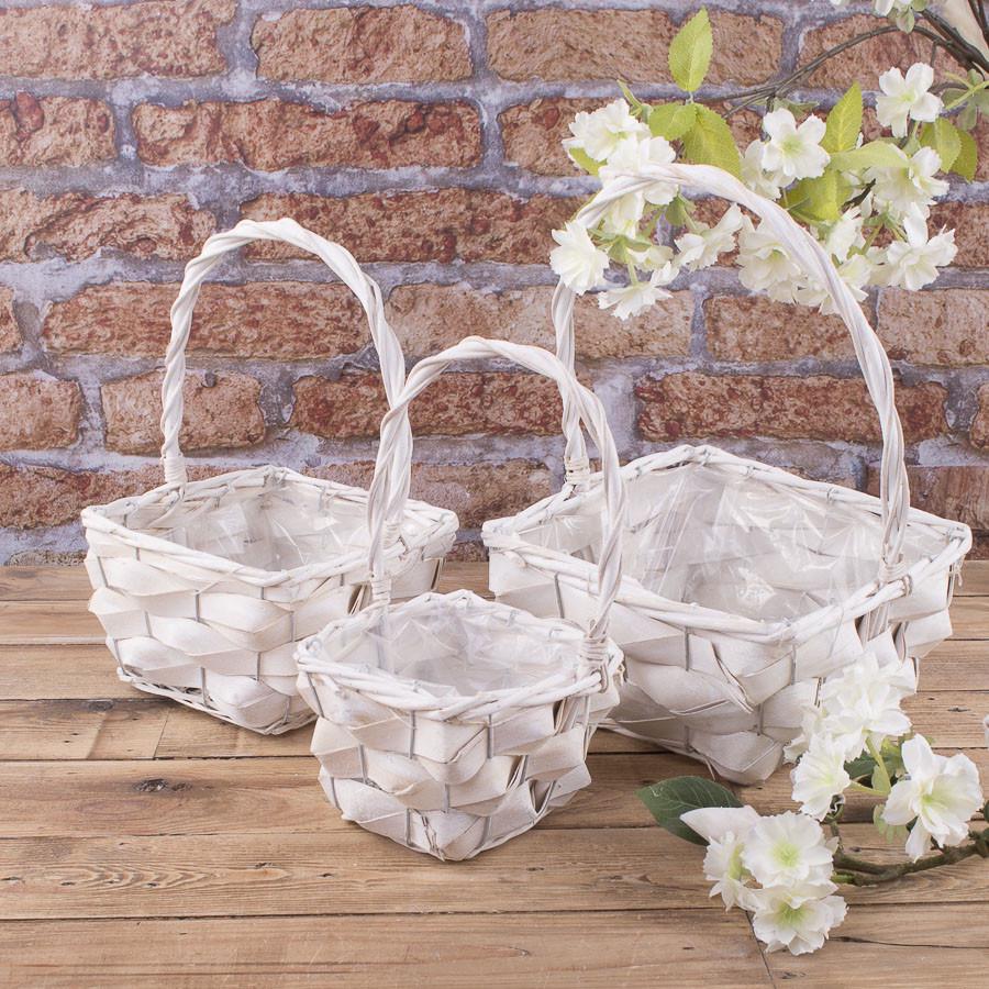 Корзины Ромбик 3 шт. Белый (2531-1)
