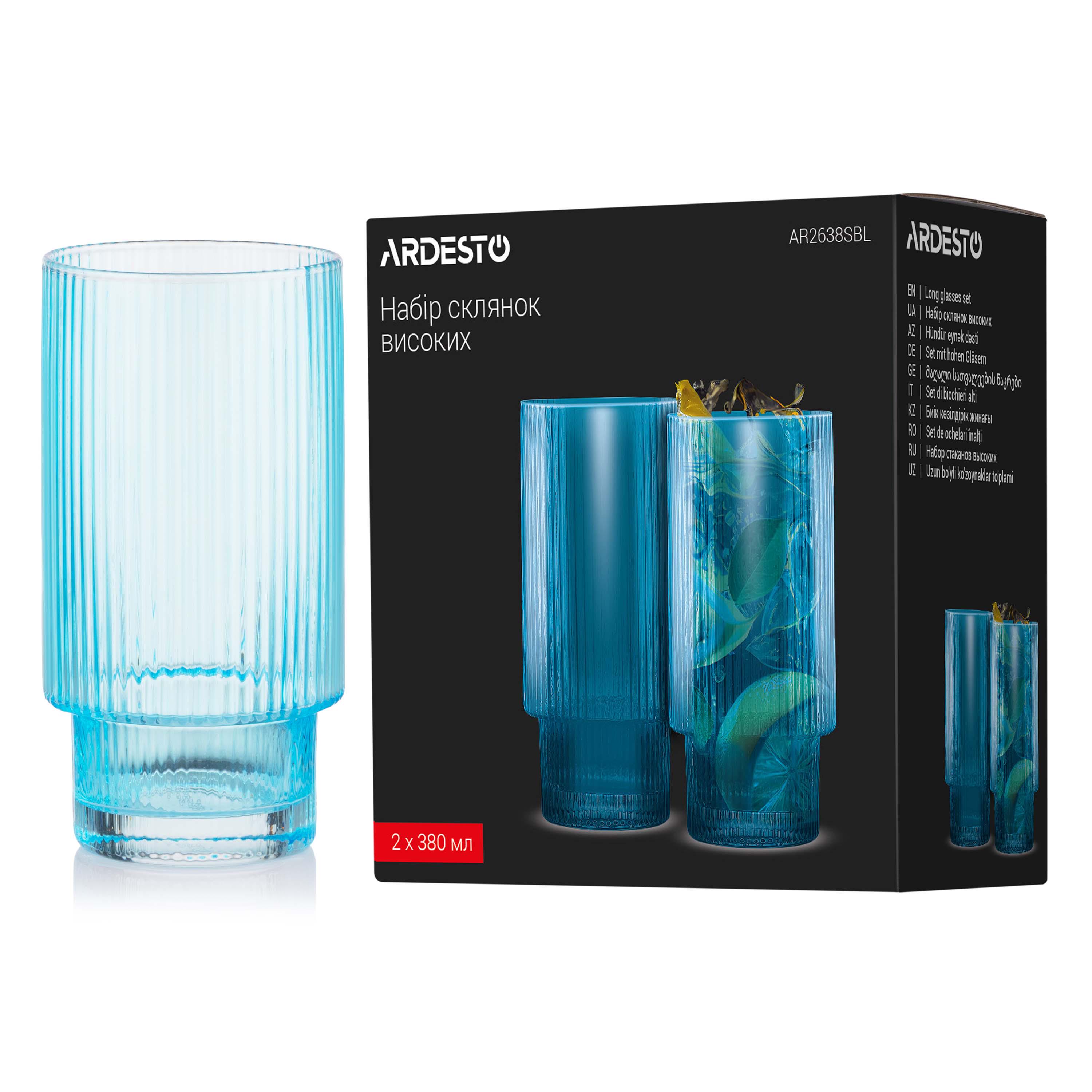 Набір склянок низьких Ardesto 380 мл 2 шт. Блакитний (AR2638SBL) - фото 6 Набір склянок низьких Ardesto 380 мл 2 шт. Блакитний (AR2638SBL) - фото 6