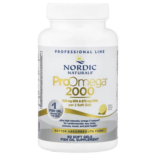 Омега-3 Nordic Naturals ProOmega 2000 Lemon 60 Soft Gels (NOR-12138)