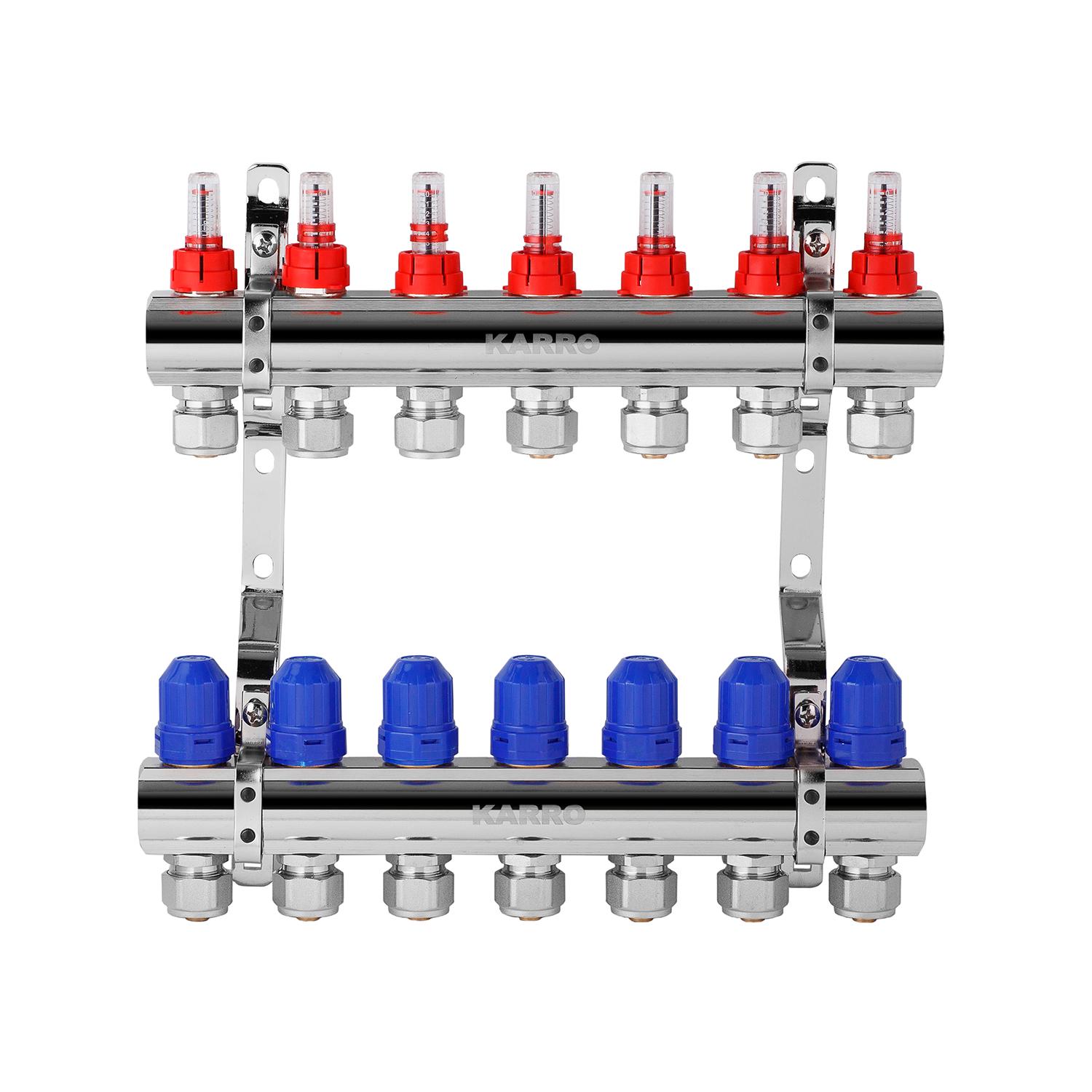 Колектор у зборі Karro на 7 виходів із євроконусами хромований (KR-20160) - фото 3