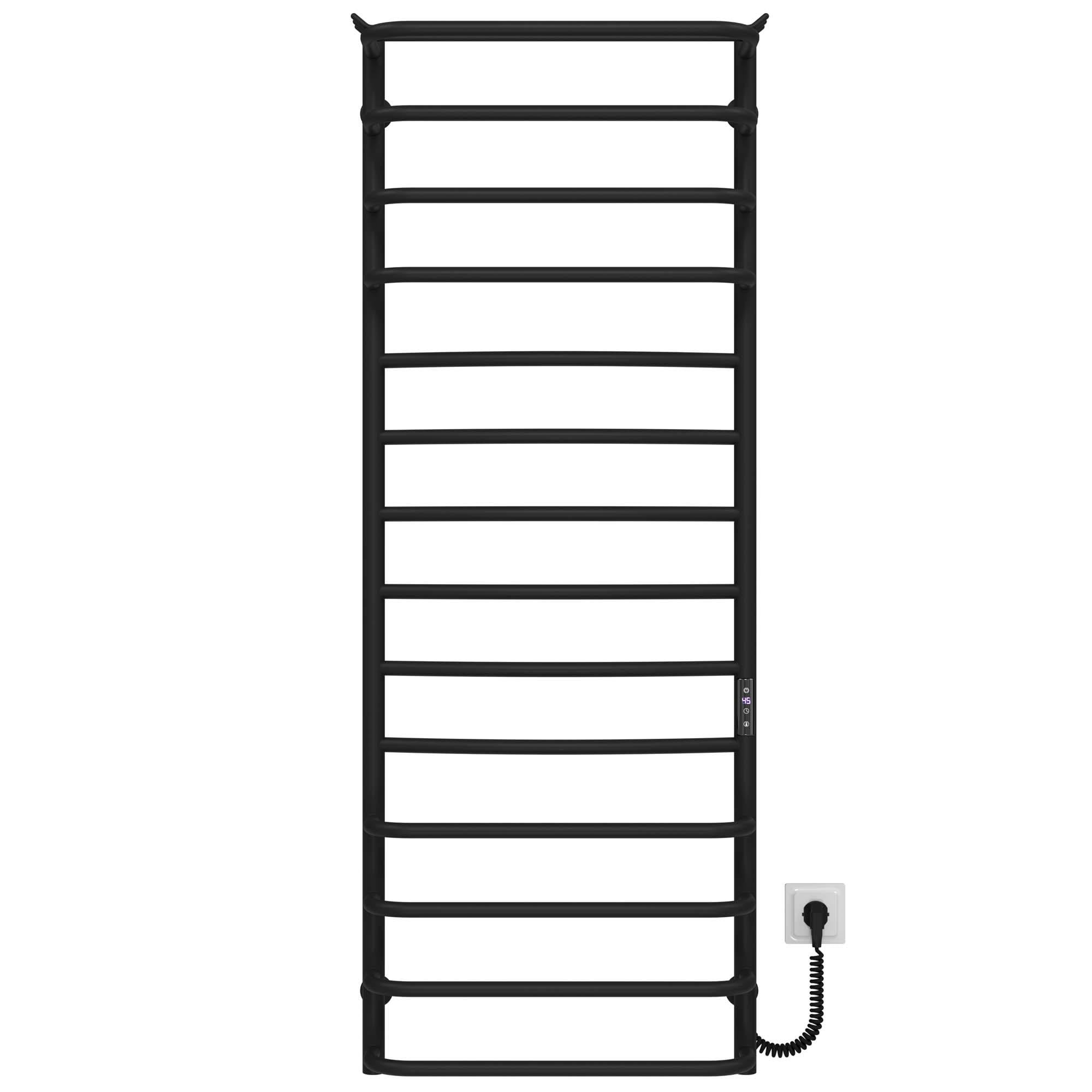 Полотенцесушитель электрический Deffi Юность П14 JD03 правое подключение нержавеющая сталь 500х1400 мм Черный (C.YU.140.50.14.E.B.R.1)
