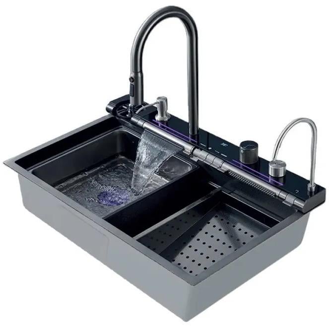 Мойка кухонная Zerix ZM5578 из нержавеющей стали прямоугольная 750x460 мм 0.8 мм (25971892)