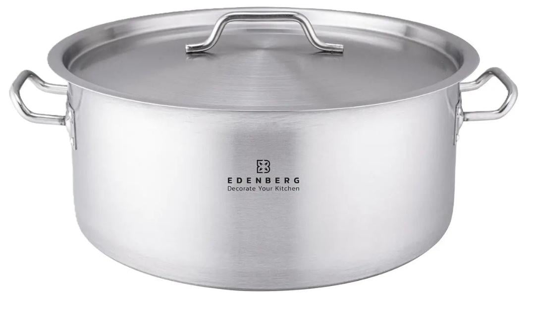 Кастрюля из нержавеющей стали Edenberg с металлической крышкой 10,4 л 28х17 см (EB-3761)