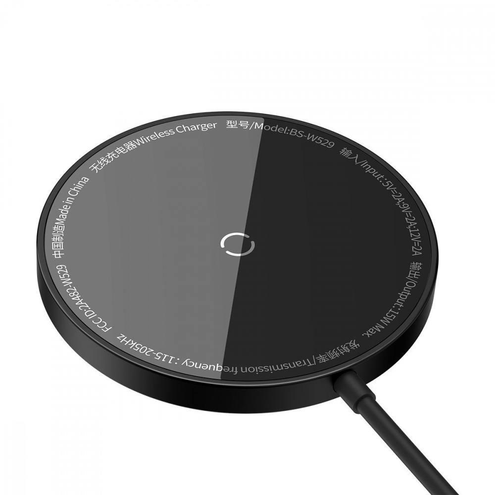 Зарядное устройство беспроводное Baseus Simple Mini 3 Magnetic Wireless Charger 15W (13696294) - фото 3