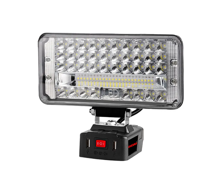 Прожектор светодиодный фонарь ONEVAN от аккумулятора Makita 18V IP66 5000 K Белый свет/Черный (8/744)