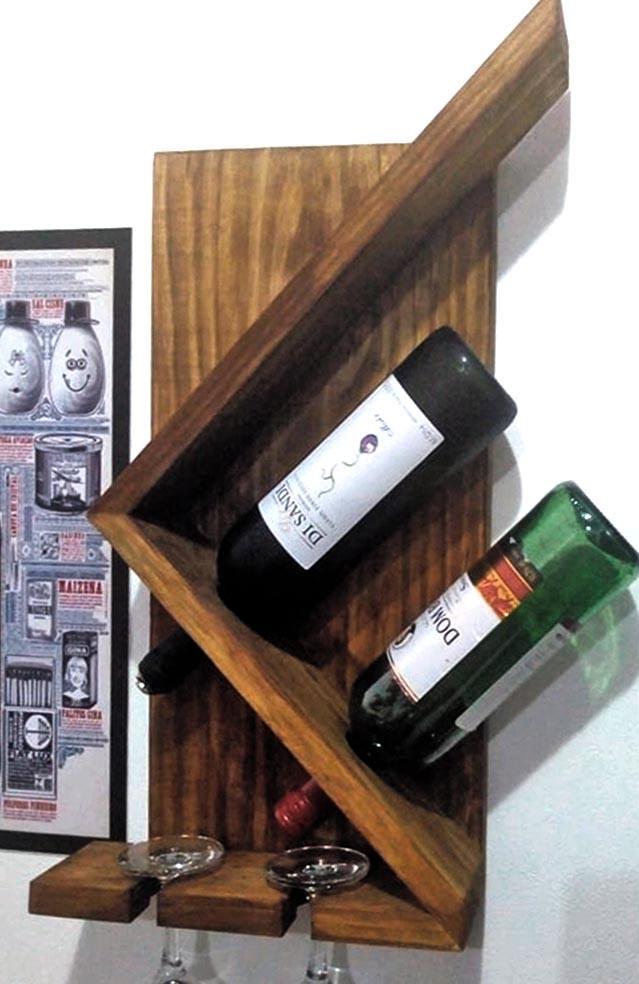 Полка для вина настенная из дерева Ходори Терракот (ПНК-014832)