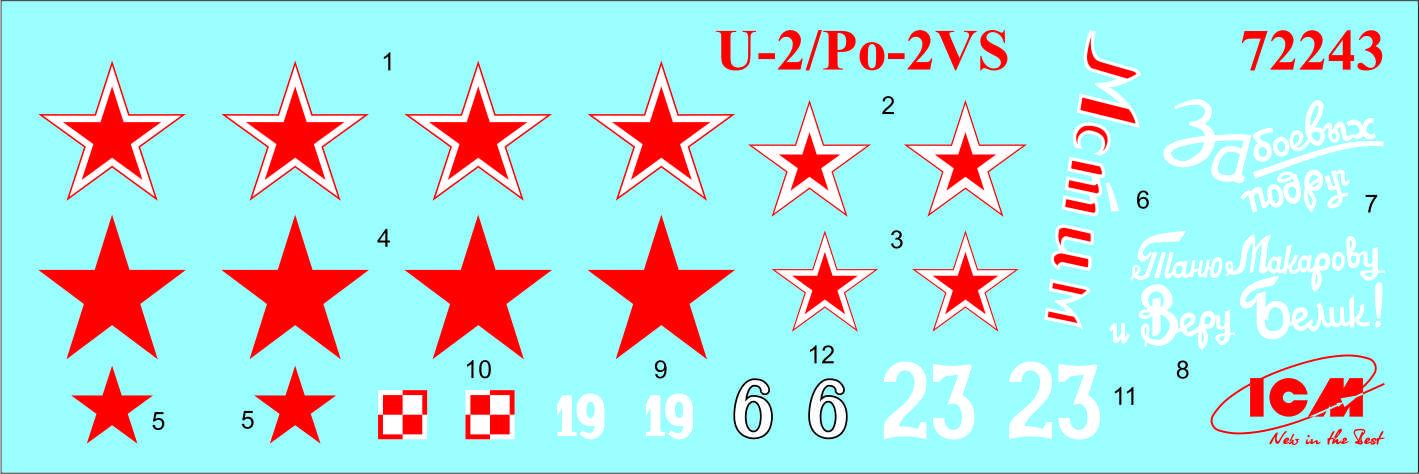 Сборная модель ICM Бипланы 1930-1940-х годов Не-51A-1 Ki-10-II U-2/Po-2VS (72210) - фото 10