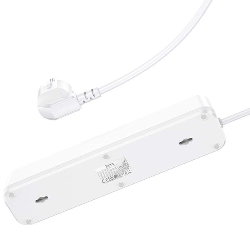 Удлинитель Hoco NS1 Aura PD20W 2USB/1Type-C/4xSocket Белый (00000064556_1) - фото 3