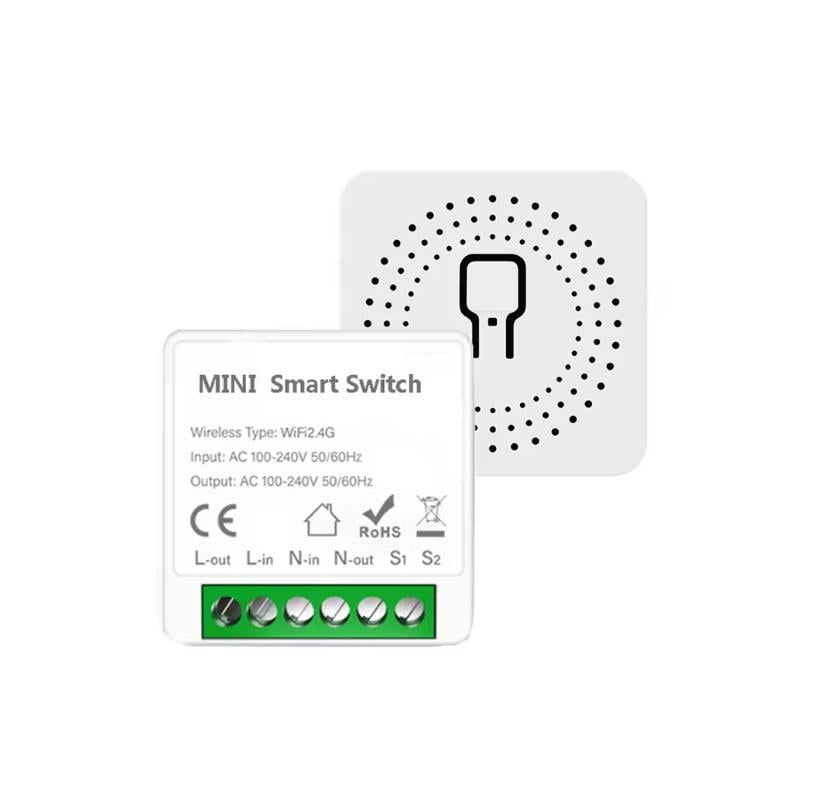 Вимикач Wi-Fi для розумного будинку MINI Smart Switch 16А Tuya Smart Life Alexa White (500560) Вимикач Wi-Fi для розумного будинку MINI Smart Switch 16А Tuya Smart Life Alexa White (500560)