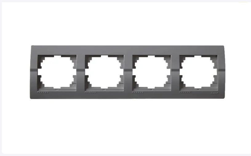 Рамка четырехместная горизонтальная Lezard DERIY Темно-серый (28526169)