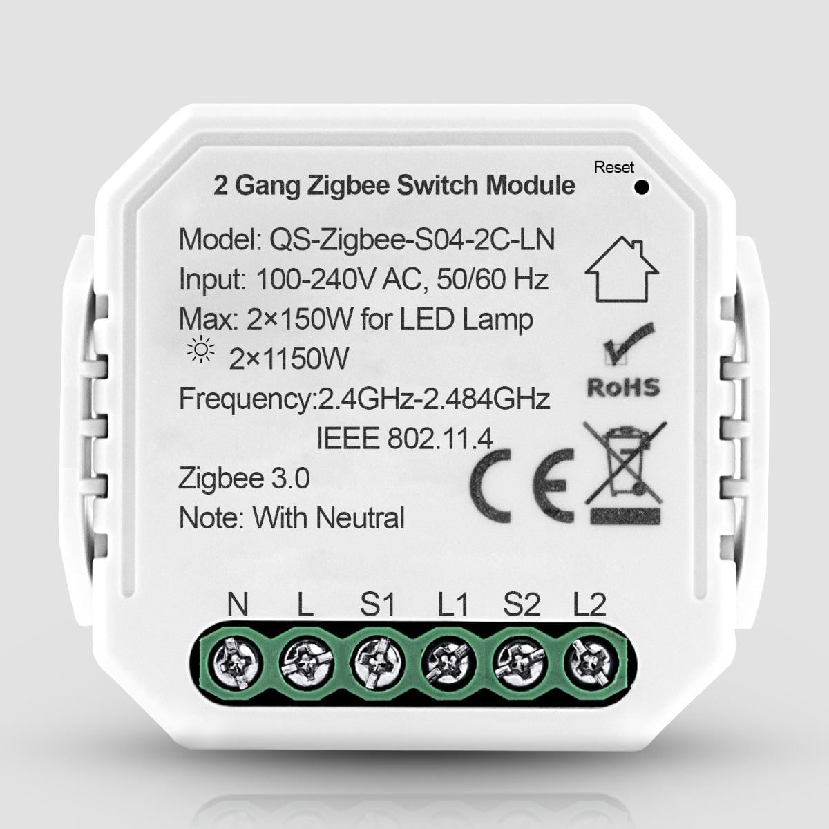 Реле двоканальне ZigBee Tuya (WH00222) Реле двоканальне ZigBee Tuya (WH00222)