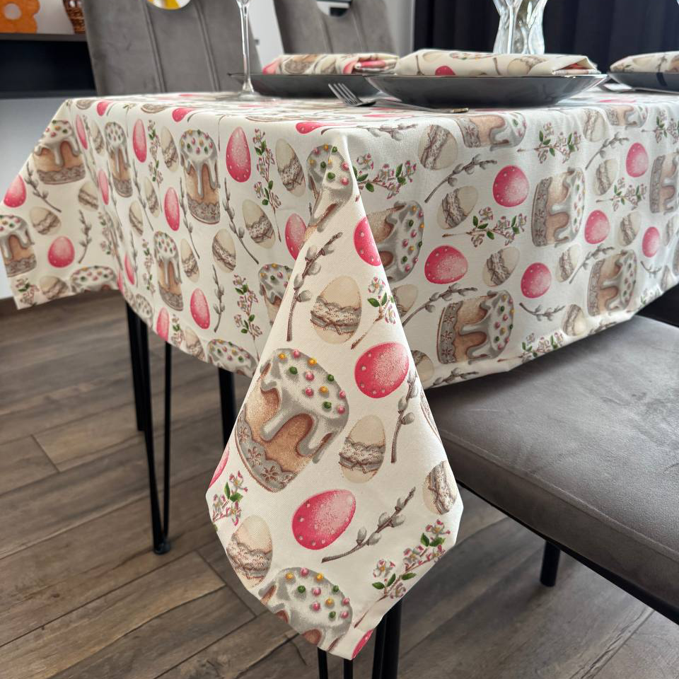 Скатертина Великодня водовідштовхувальна тефлонова прямокутна 140x170 см (300206-p2)