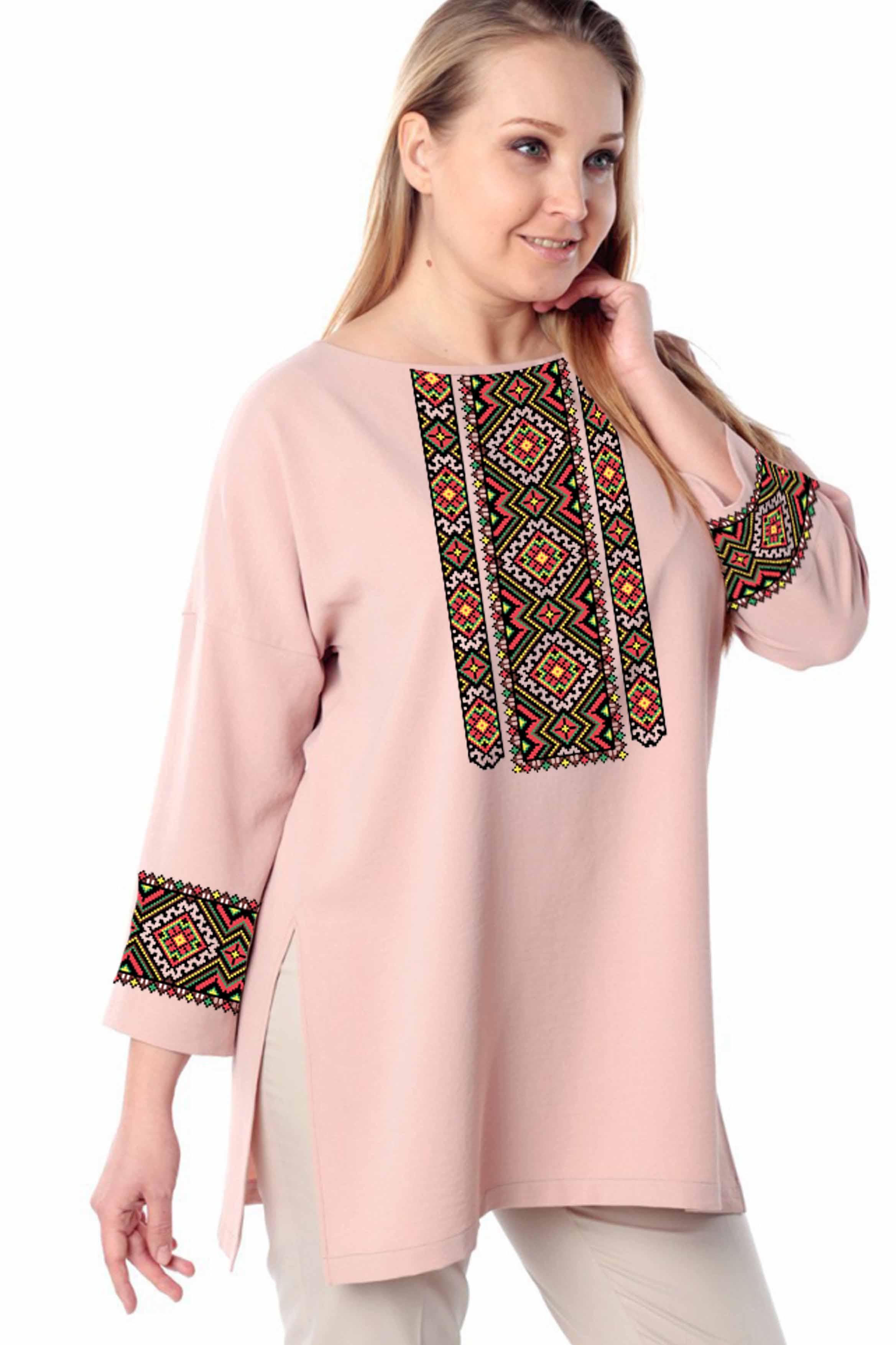 Заготовка для вышивки нитями или бисером рубашка СЖ-347 домотканое полотно