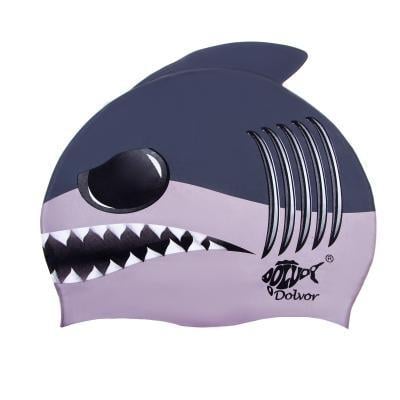 Детская шапочка для плавания Dolvor силиконовая Синий (DLV-SС12-Shark)