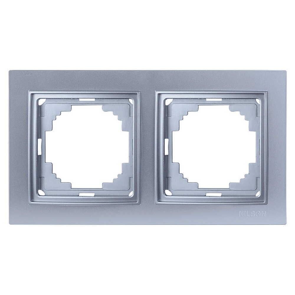 Рамка двухместная Nilson Thor Серебряный (27130092)