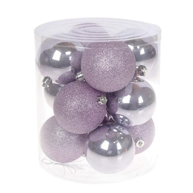 Набор пластиковых новогодних шаров Flora 12 шт. D-8 см (12046)