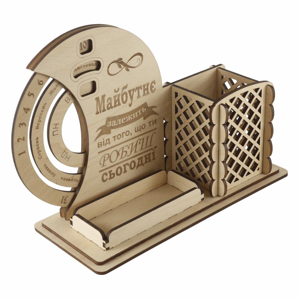 Вічний календар з органайзером на стіл з дерева (03080002)