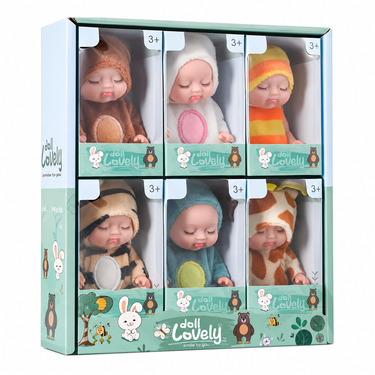 Набор кукол Lovely Doll в костюмах зверят 6 шт. (1015-894-00)