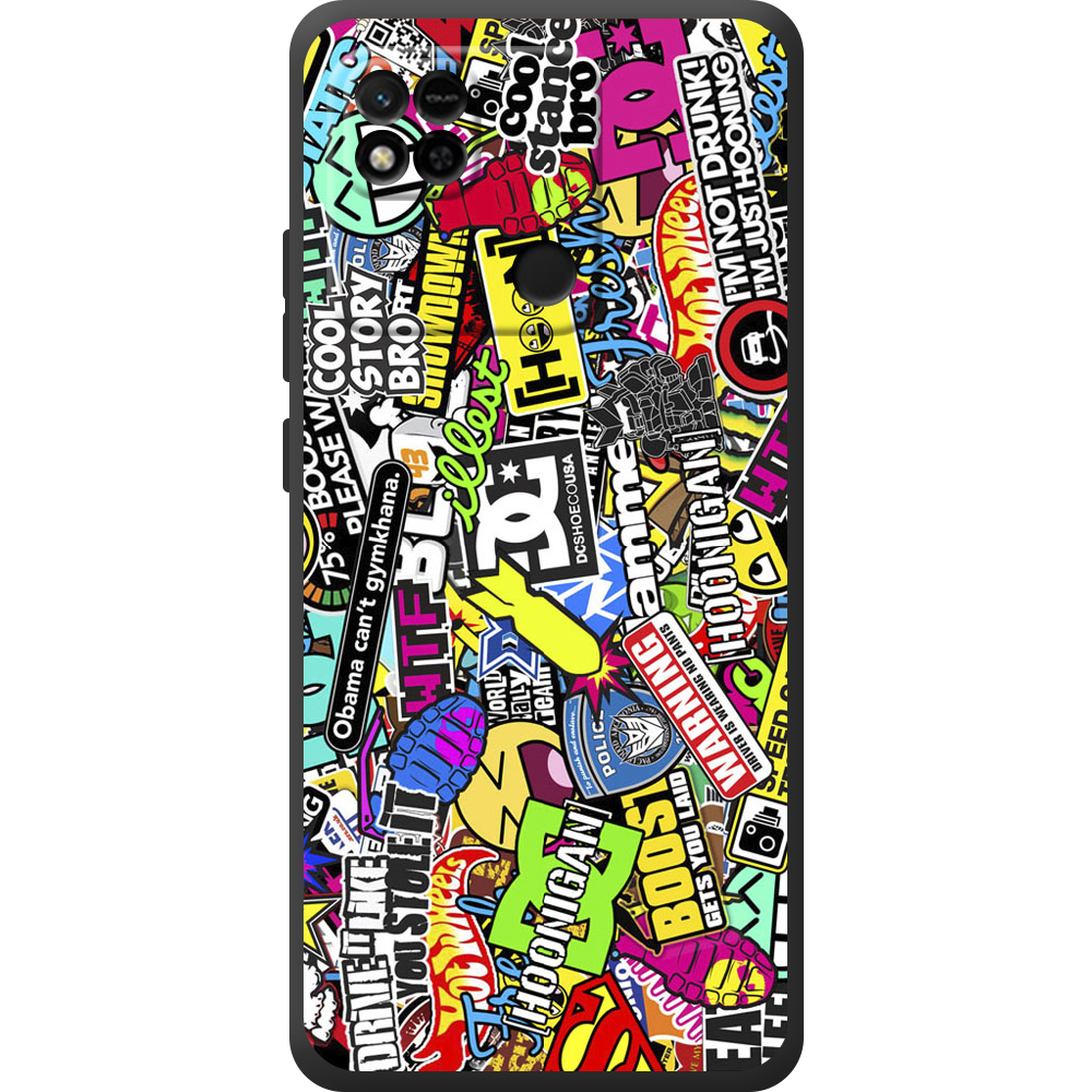 Чохол BoxFace Xiaomi Redmi 10A Multicolored Inscriptions Чорний силікон (44590-up880-44595)