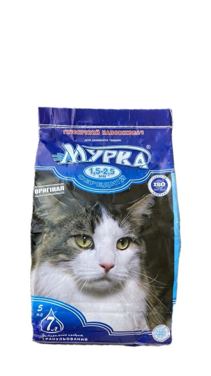Наполнитель бентонитовый для туалета кошек Мурка средние гранулы 1,5/2,5 мм 5 кг