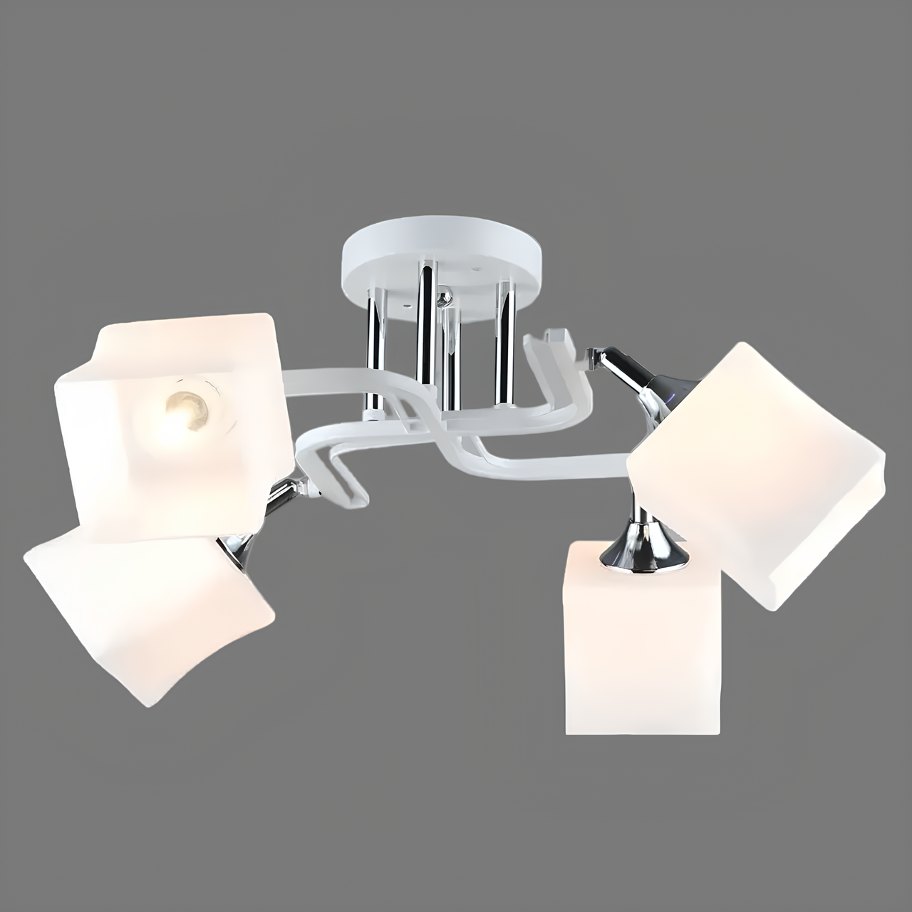 Люстра Svet с поворотными плафонами на четыре лампы Е27 Белый (SR-N5069/4 WT+CR)