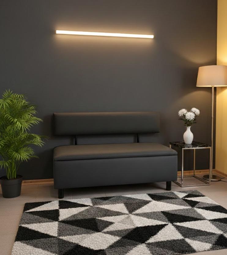 Диван в зону ожидания Сompakt Black искусственная кожа 120 см Темно-серый