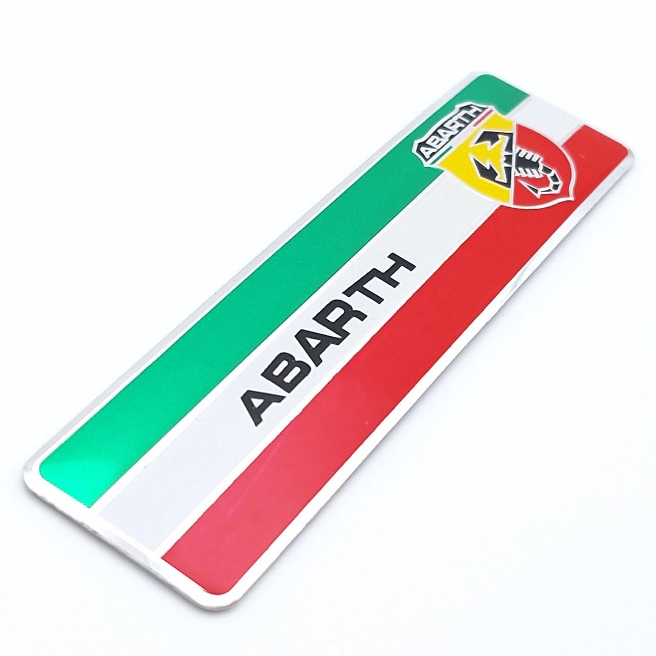 Эмблема алюминиевая Abarth Fiat 10,2х2,7 см. (1683085819)