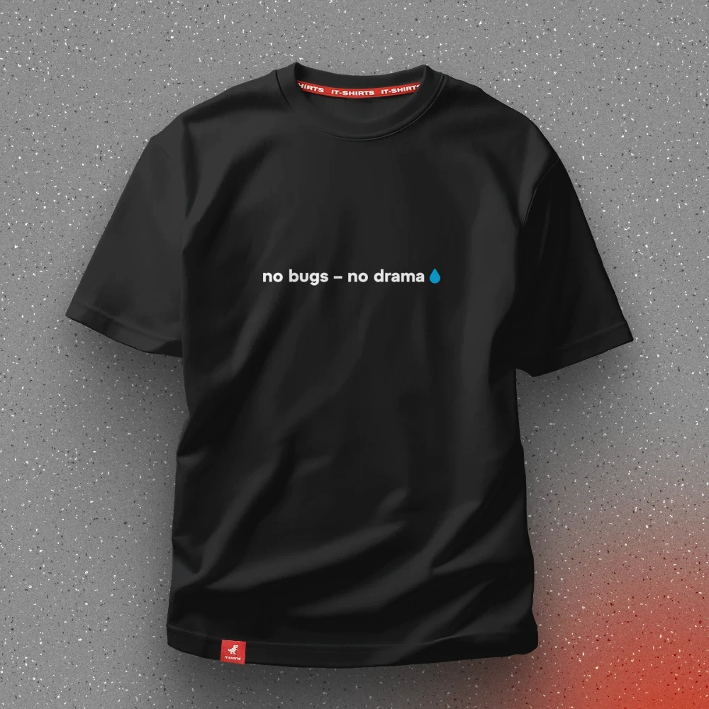 Футболка тестировщика not a bugs – no drama для брутальных QA S Черный (IT-246T-B-S)