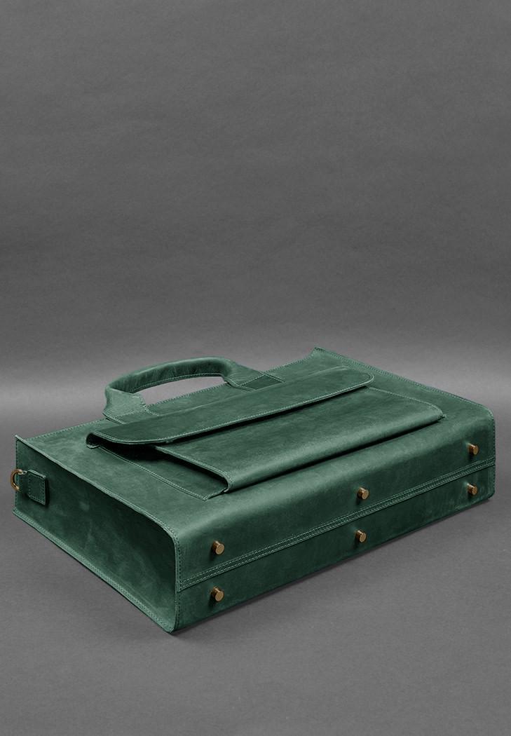 Сумка кожаная для ноутбука и документов универсальная Crazy Horse Зеленый (A-028197) - фото 7 Сумка кожаная для ноутбука и документов универсальная Crazy Horse Зеленый (A-028197) - фото 7