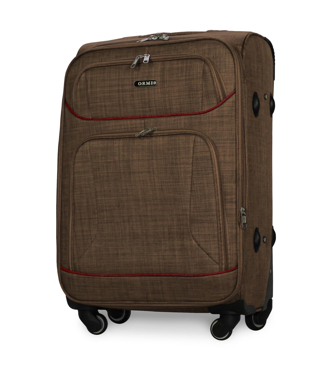 Чемодан ORMI 701 тканевый средний на 4 колесах 64х43х27 см 60 л Коричневый