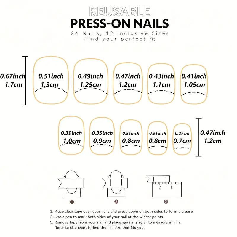 Комплект накладних нігті Blue Fantasy мигдаль середньої довжини з клейовими пластинами 24 шт. Синій (2789190674) - фото 10