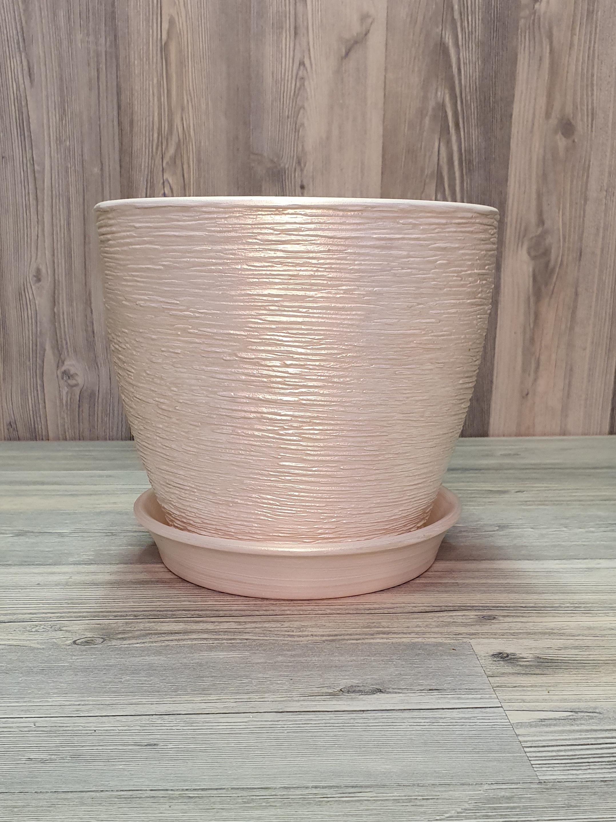 Горщик для рослин з піддоном 2,5 л Біло-золотий (5264) - фото 1