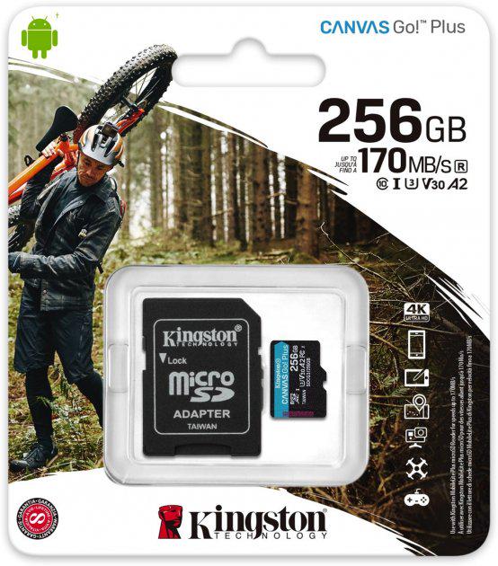 Карта пам'яті Kingston Canvas Go Plus 170R+ ADP SDCG3 256 Гб (c8dd1df5) - фото 2