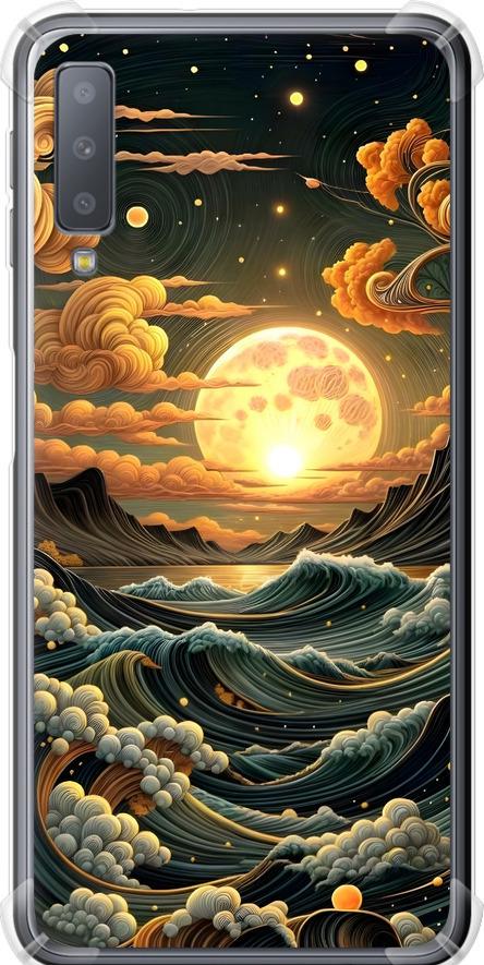 Чехол на Samsung Galaxy A7 (2018) A750F Арт волны (6332sp-1582-42517)