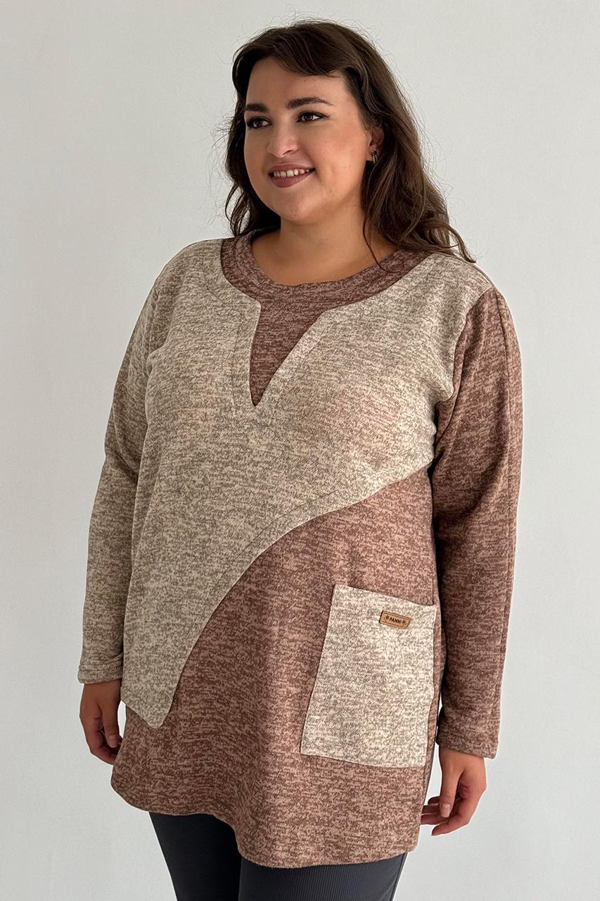 Туника PANNI Женя на флисе р. 52-54 Бежевый (Р2508252279) - фото 3 Туника PANNI Женя на флисе р. 52-54 Бежевый (Р2508252279) - фото 3