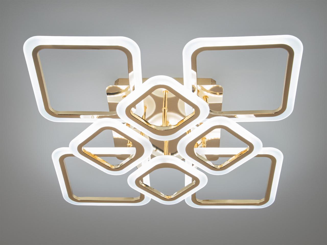 Люстра LED в спальню с пультом HA8060-4+4GDIM-LS 105W на 15 м2 Золотой (2580315120) - фото 2 Люстра LED в спальню с пультом HA8060-4+4GDIM-LS 105W на 15 м2 Золотой (2580315120) - фото 2