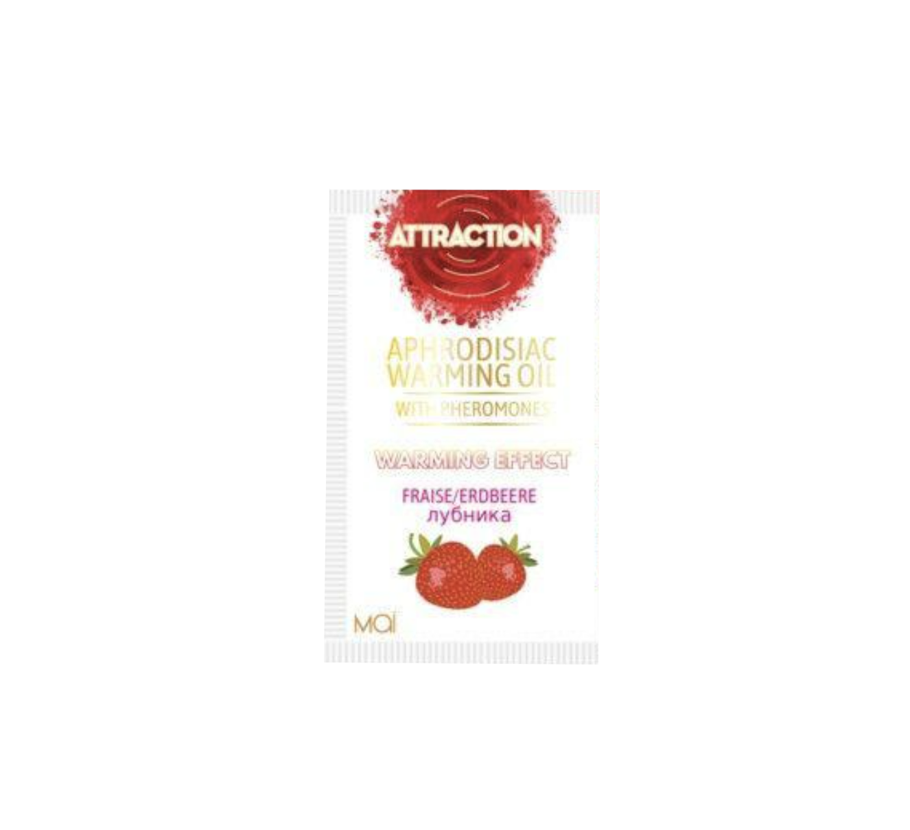Пробник массажного масла с феромонами MAI PHEROMON MASSAGE OIL STRAWBERRY 10 мл
