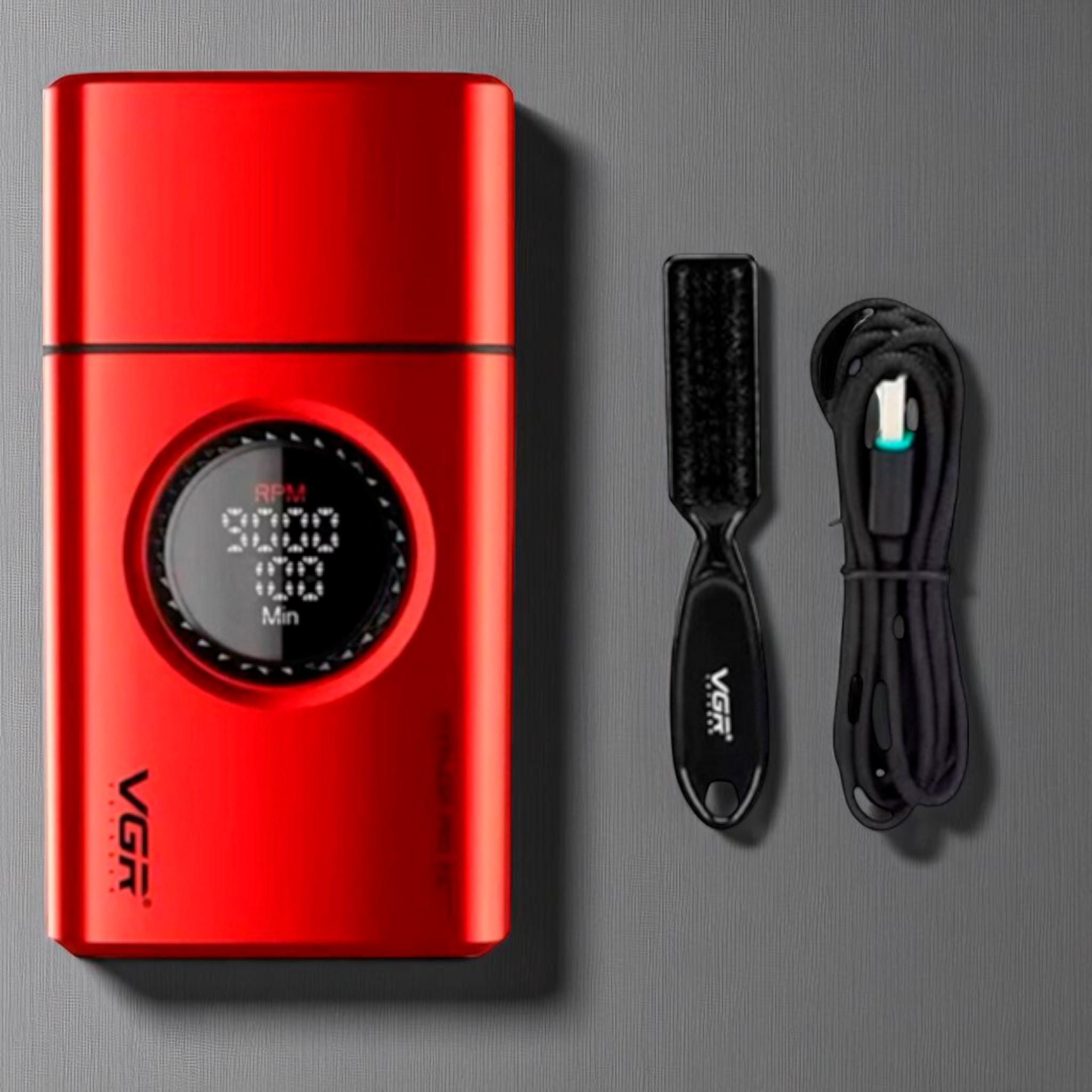 ШейверVGR V-378 тройное лезвие водонепроницаемость IPX6 LED-дисплей Red (E_V-378Red) - фото 3