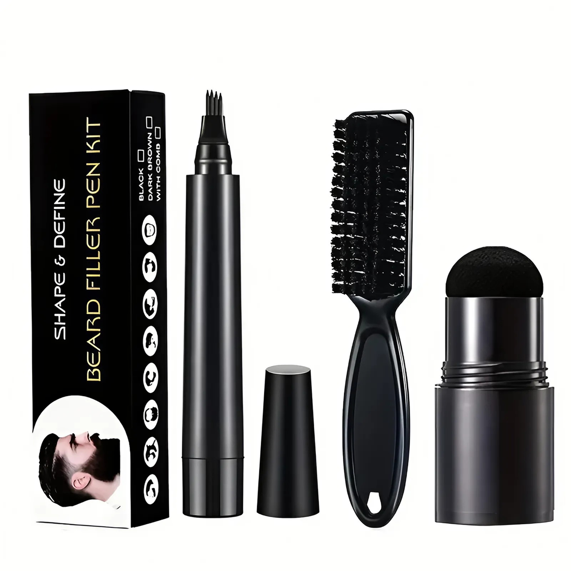 Набор для оформления и заполнения бороды Beard Filler Pen Kit Black (2586068244)