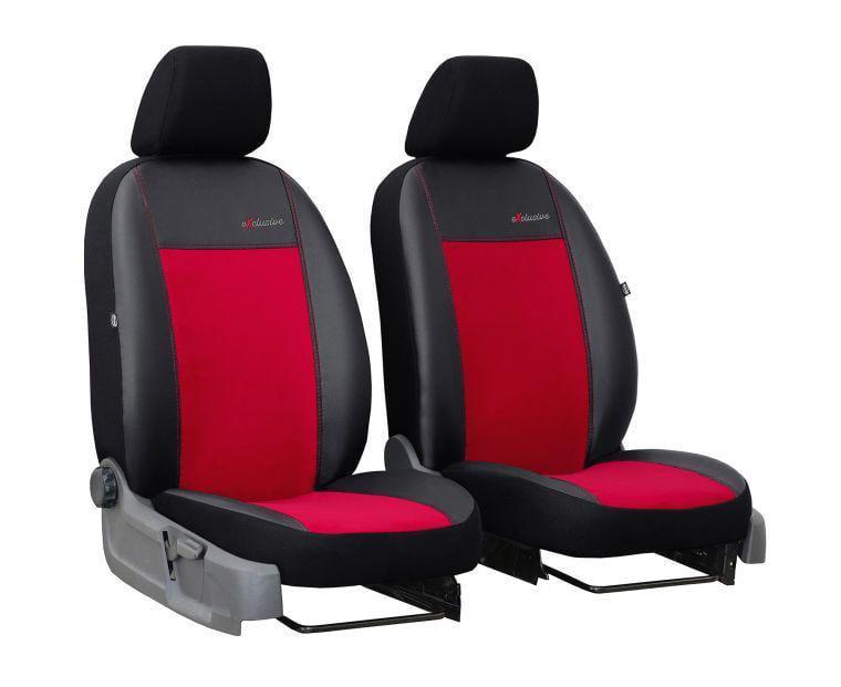 Чехлы на передние сиденья Pok-ter для Renault SANDERO STEPWAY 2007-2012 экокожа с алькантарой Exclusive Красный (RE12814)