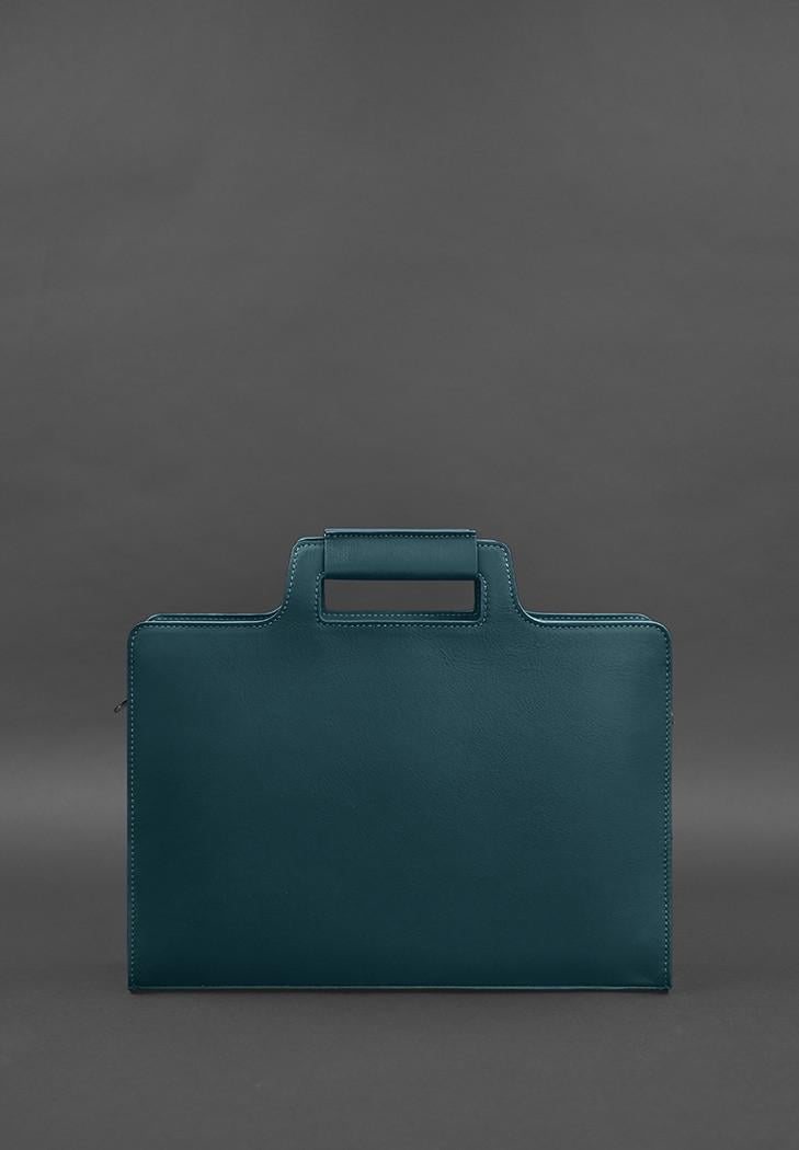Женская сумка кожаная для ноутбука и документов Зеленый (A-026700) - фото 3