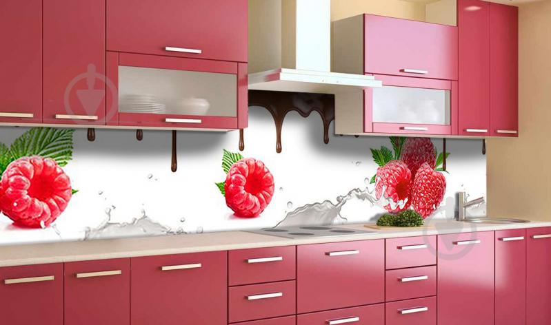 Наклейка виниловая кухонный фартук Zatarga "Малина Шоколад" 600х3000 мм