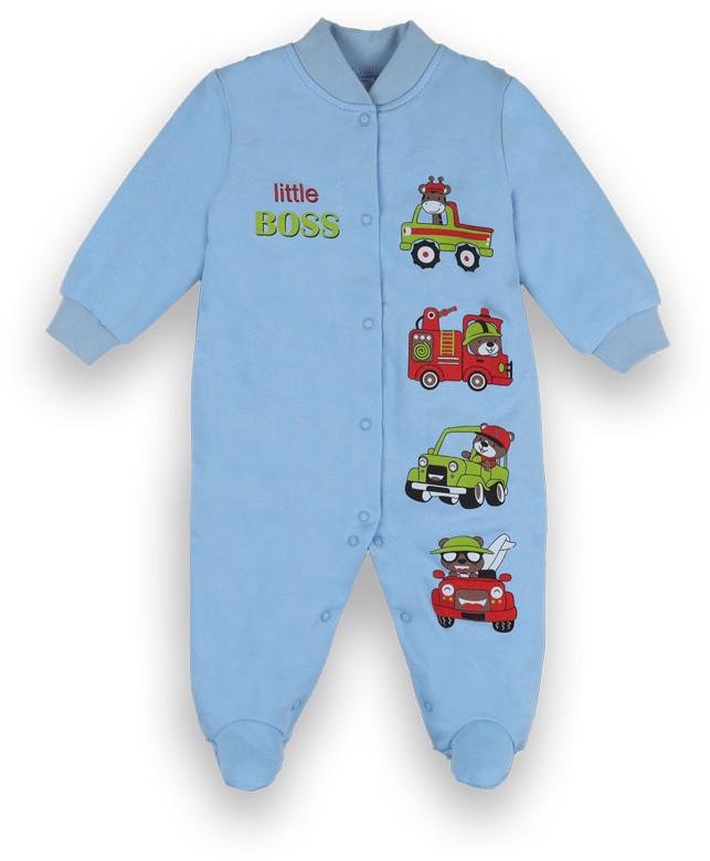 Комбінезон дитячий бавовняний для хлопчика Gabbi КВ-21-42-4 Boss 74 см Блакитний (13102)