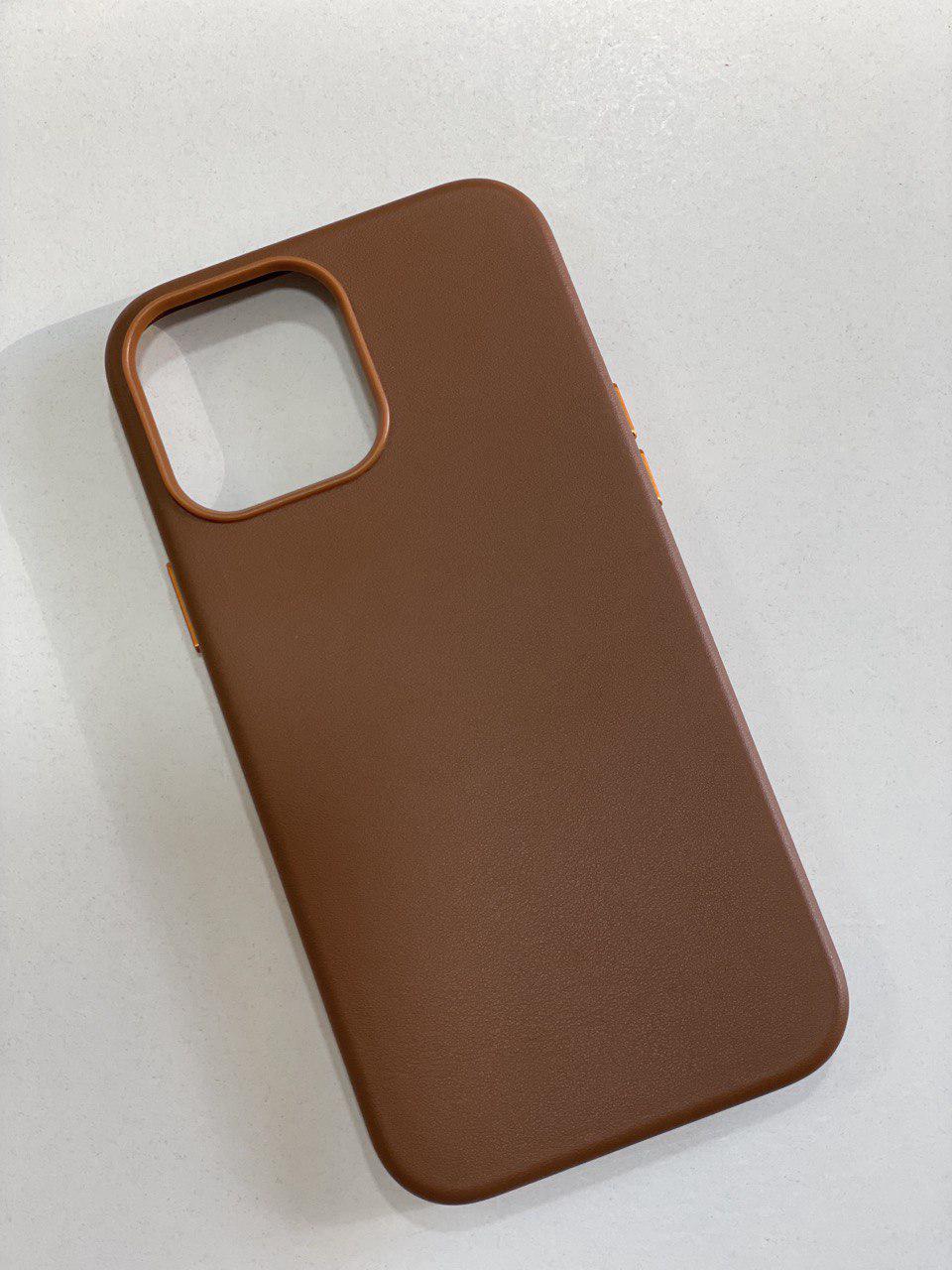 Чохол для iPhone 13 proMax / Case with MagSave / Eco leather / коричневий