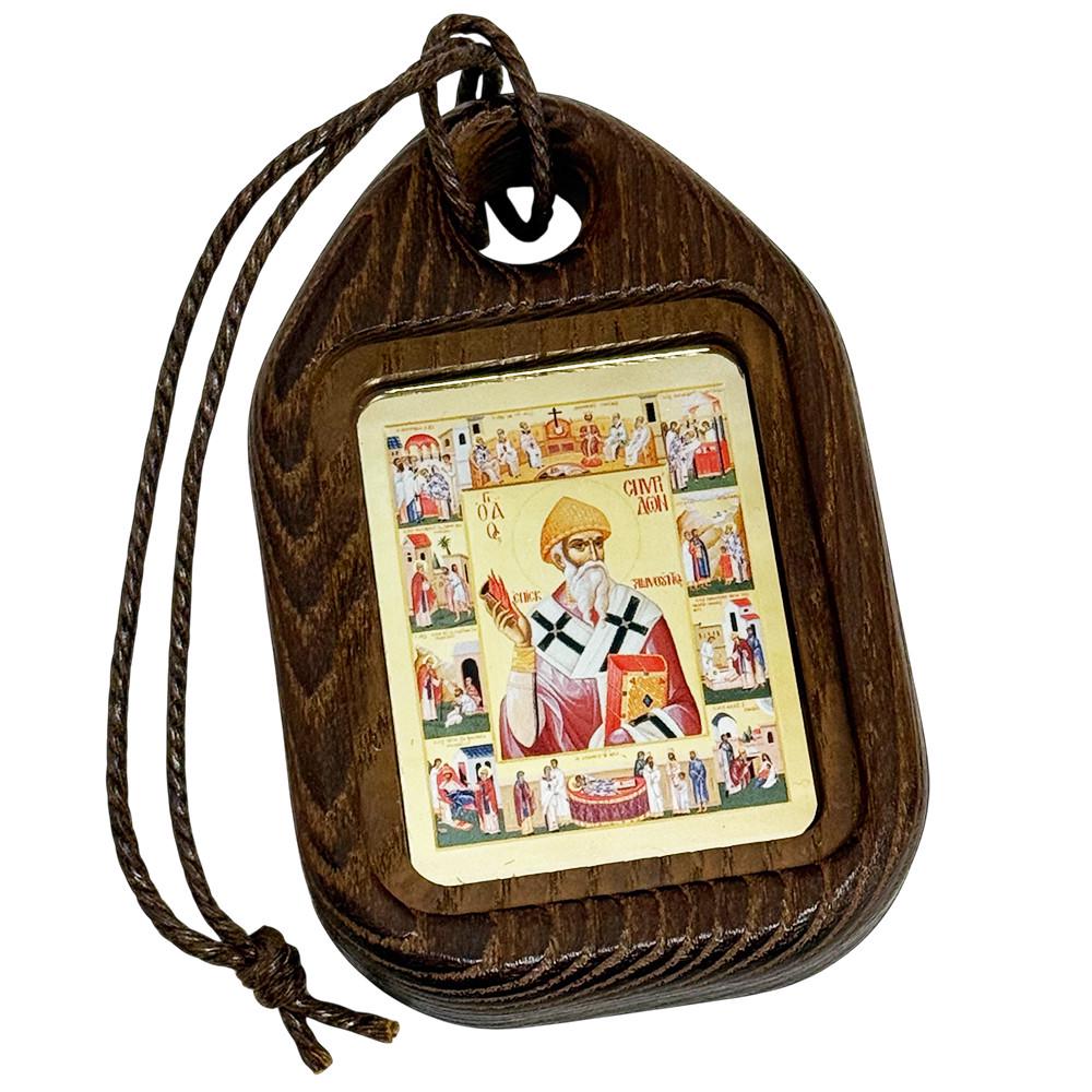 Икона дорожная Святой Спиридон с житием (ФР-00012597)