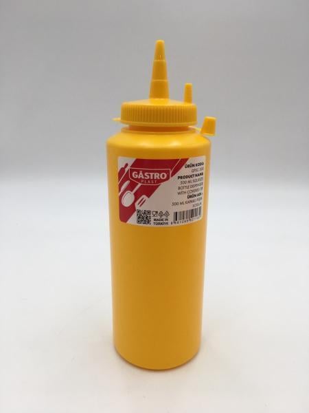 Диспенсер для соуса Gastro Plast PE с колпачком 500 мл Желтый (GPSC--00500Y)