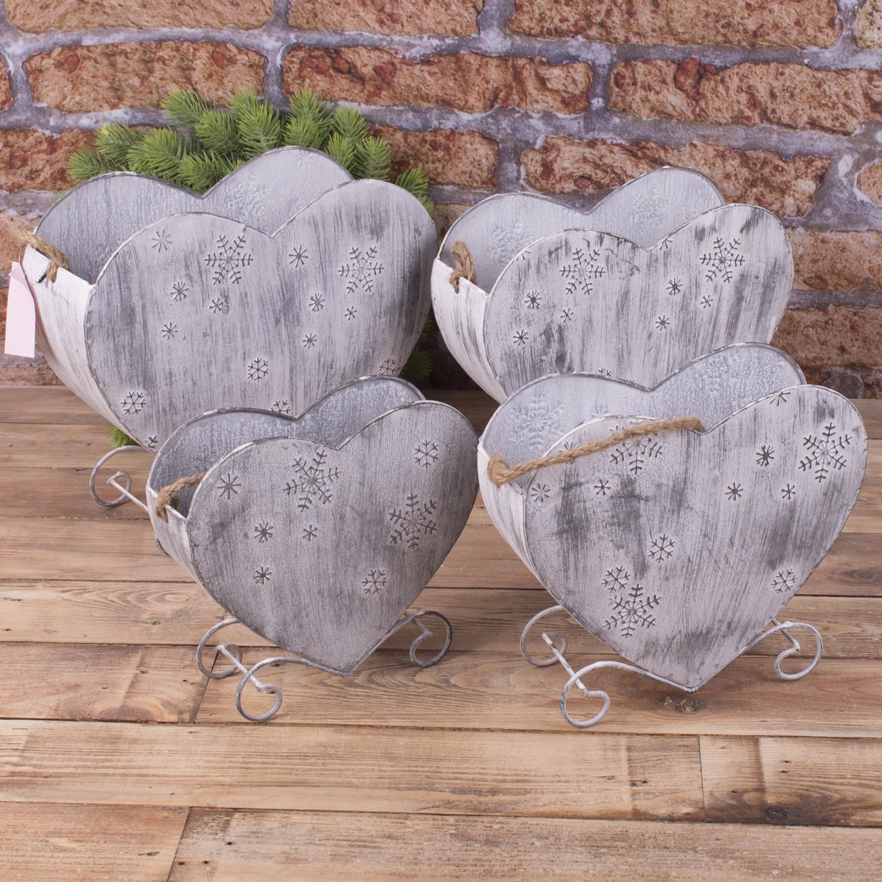 Кашпо новогоднее металлическое 4 шт. (1345)