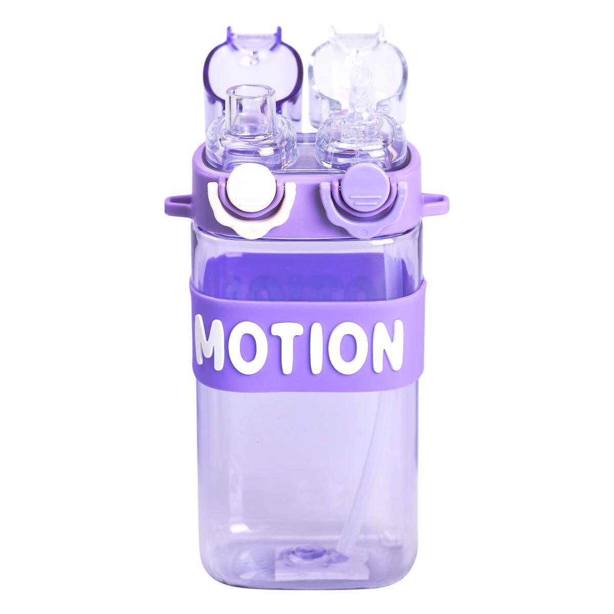 Пляшка для води з трубочкою спортивна пластикова для тренувань 550 мл Фіолетовий (6781) - фото 3